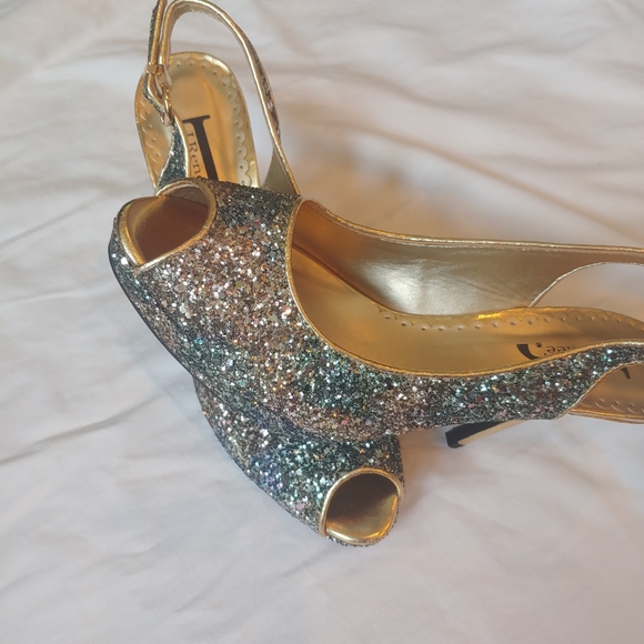 J Renee peep toe sequin high heels - Picture 5 of 6